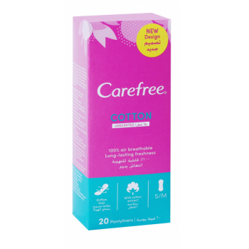 Carefree Cotton Panty Liners Unscented Plus Large - 20 pcs