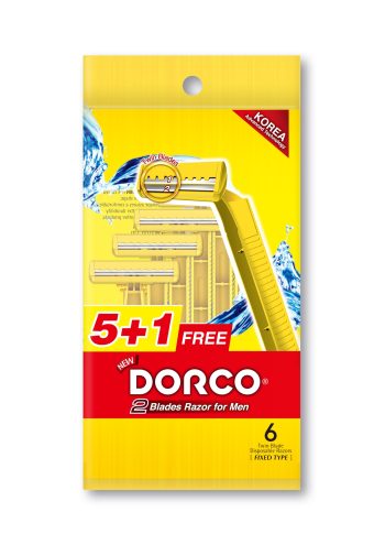 Dorco Men's Shaver 6 Pieces Yellow*Bag
