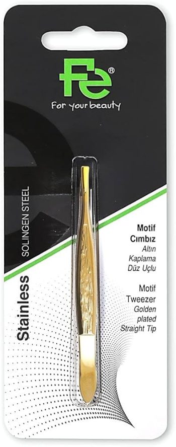 Large gold tweezers 12 on card