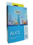 ALICE Silky Smooth Shave For Oily Skin 3 Triple Blade 2 Razors