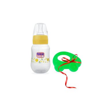 Nice Baby Bottle 150ml – Without Handles + Teether Gift