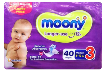 Mony Baby Diapers Size 3 – 40 Pieces + 2 Sofy Pads
