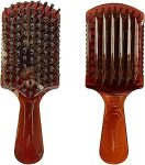 Square Hair Brush with Honey-Colored Handle