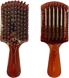 Square Hair Brush with Honey-Colored Handle