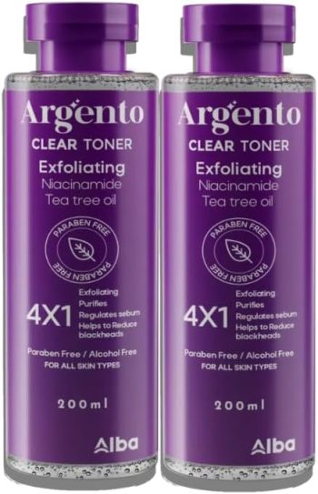 ارجينتو كلير تونر البا فارم س ج عرض 1+1 200 مل - Argento Clear Toner Alba Farm S J Offer 1+1 200 ml