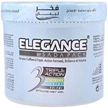اليجانس جل شعر ثلاثي المفعول أبيض 500 مل - Elegance Triple Action Hair Gel White 500 ml
