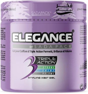 اليجانس جل شعر ثلاثي المفعول موف 500 مل - Elegance Triple Action Hair Gel Mauve 500 ml
