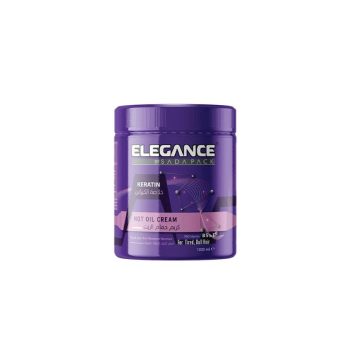 اليجانس كريم حمام زيت بالكيراتين موف 1000 مل - Elegance Hair Oil Bath Cream With Keratin Mauve 1000 ml