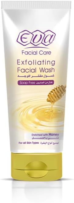 إيفا غسول وجه بالعسل والمقشر 250 مل - Eva Honey Scrub Facial Wash All Skin Types 250ml