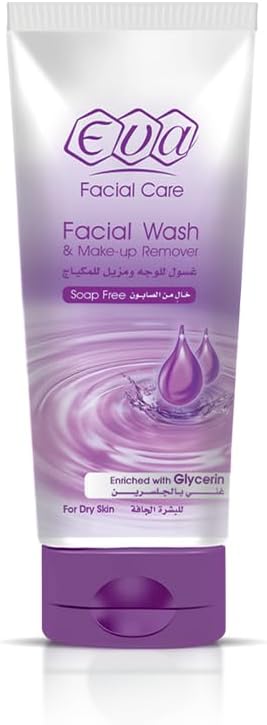 إيفا غسول وجه ومزيل مكياج بالجليسرين للبشرة الجافة - Eva Glycerin Facial Wash & Makeup Remover Dry Skin