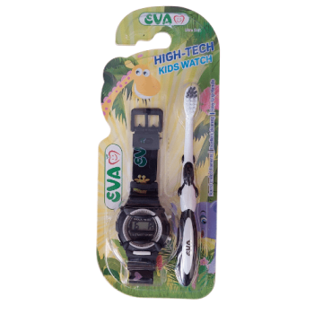 إيفا فرشاة أسنان أطفال بلعبة ساعة - Eva Kids Toothbrush with Clock Toy