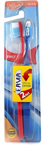 إيما فرشاة أسنان فيرست 1 + 1 متوسطة - Eama First Toothbrush 1+1 Medium