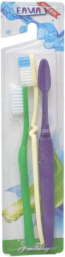 إيما طقم فرش أسنان عائلي 2 كبار +1 أطفال - Eama Family Toothbrush Set 2 Adult + 1 Kids
