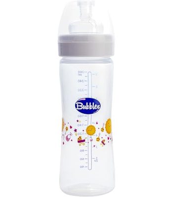 بابلز ببرونة رضاعة طبيعية أبيض 270 مل - Bubbles Natural Feeding Bottle White 270ml