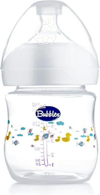 بابلز ببرونة رضاعة طبيعية أبيض 150 مل - Bubbles Natural Feeding Bottle White 150ml