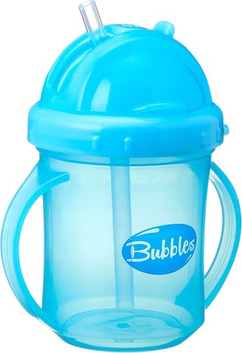بابلز كوب بالشاليموه لبني - Bubbles Cup with Straw Blue