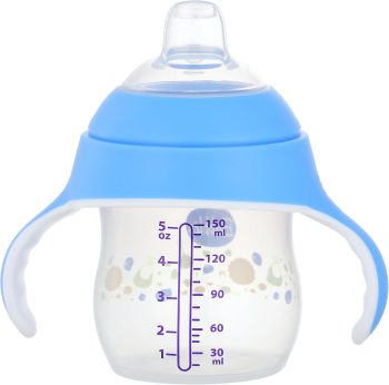 بابلز كوب ناتشورال بيد لبني 150 مل - Bubbles Natural Spout Cup with Handles blue 150ml