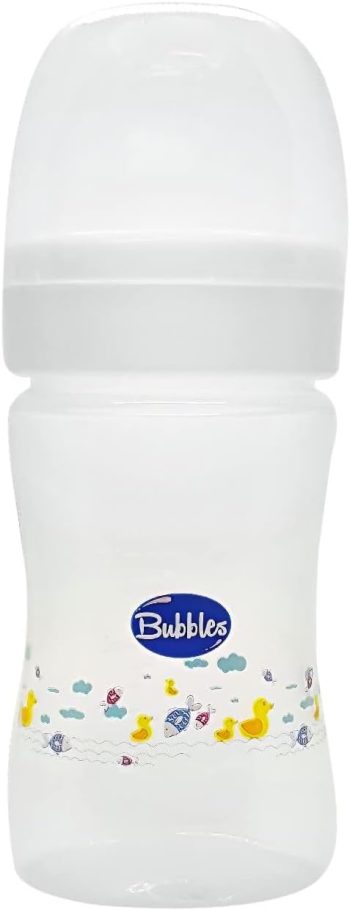 بابلز ببرونة كلاسيك أبيض 180 مل - Bubbles Classic Feeding Bottle White 180ml