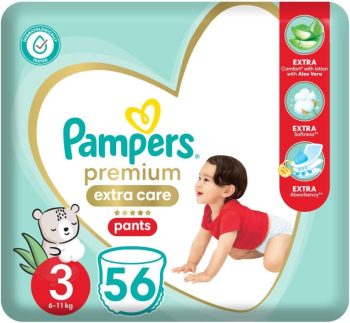بامبرز سعودي حفاضة كلوت مقاس 3 عدد 56 - Pampers Saudi Pants Size 3 amount 56 Diapers