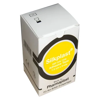 سلك بلاست بلاستر 7.5 سم اصفر 1 ق - Silk Plast Tape 7.5cm Yellow 1pc