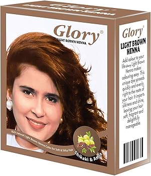 جلوري حنا بني فاتح 6 أكياس/صندوق - Glory Henna Light Brown 6 Sachets/Box