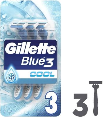 جيليت بلو 3 كول للرجال 3 بطاقات - Gillette Blue III Cool Men 3 Cards
