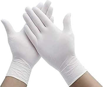 قفازات لاتكس ماليزية متوسطة - Malaysian White Latex Gloves Medium