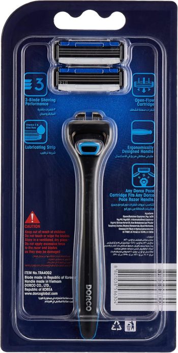 دوركو ماكينة حلاقة بيس 3 + 2 كارتريدج - Dorco Pace 3 Razor Handle + 2 Cartridges