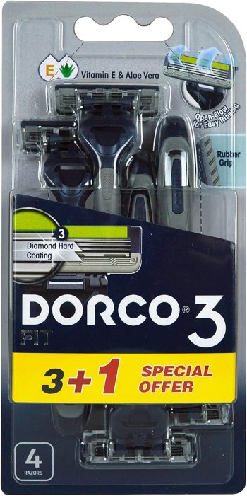 دوركو ماكينة حلاقة رجالي 3 شفرات عرض 3+1 - Dorco Men's Razor 3 Blades 3+1 Offer