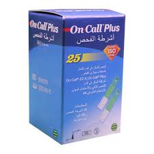 اون كول شرائط سكر بلس 25 شريط - On Call Plus Glucose Strips 25
