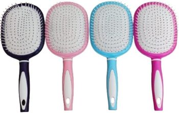فرشاة شعر سيليكون كبيرة بظهر الوان - Hair Brush Silicone Large Colored Back