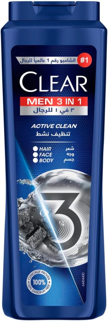 كلير شامبو تنظيف نشط 3×1 180مل - Clear Shampoo Active Clean 3 in 1 180ml