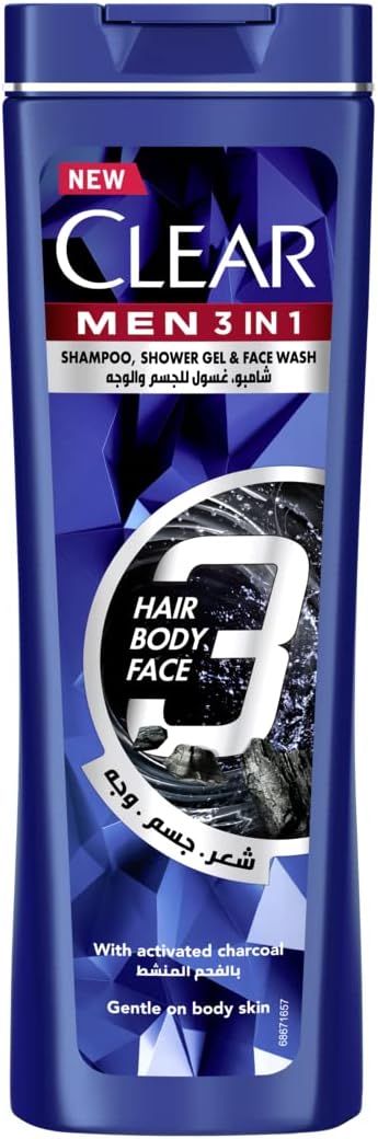 كلير شامبو رجالي فحم 3 × 1 550 مل - Clear Men Shampoo Charcoal 3 in 1 550 ml