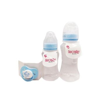 لافلى ببرونة 150 مل 250 مل وسكاتة - Lovely Baby Bottle 150 ml and 250 ml and Pacifier Set
