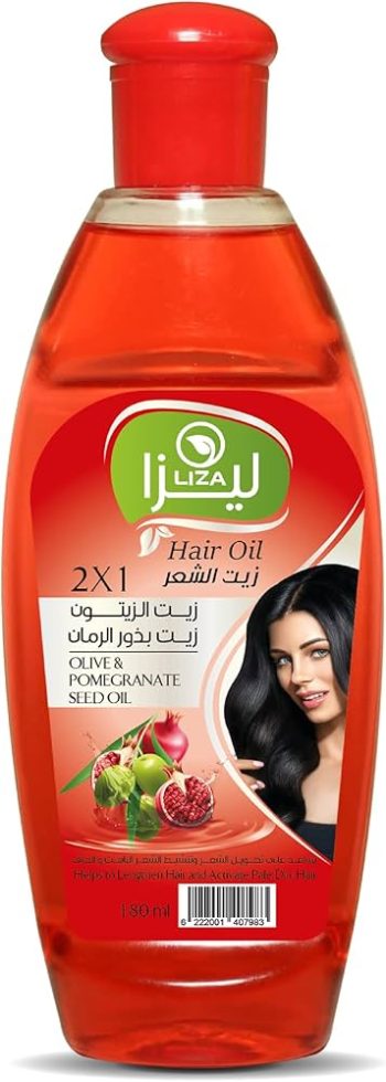 ليزا زيت شعر الزيتون وبذر الرمان احمر 2×1 90 مل - Liza Hair Oil Olive Pomegranate Red 2×1 90 ml
