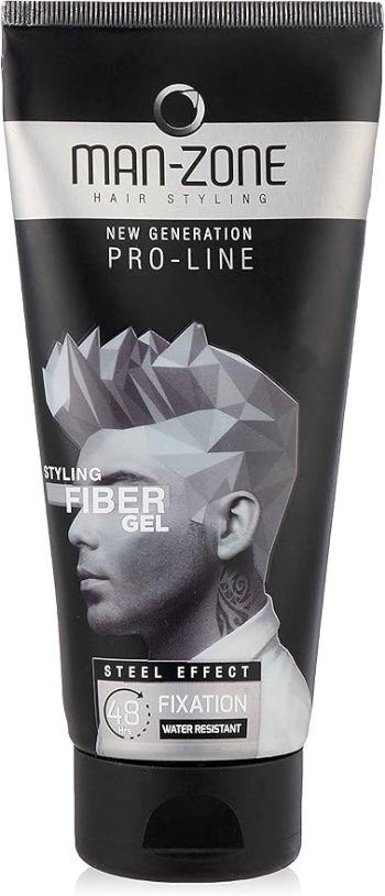مان زون فايبر جيل اسود رصاصى 175 مل - Man Zone Fiber Gel Black Grey 175 ml