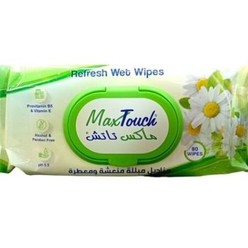 ماكس تاتش مناديل مبللة معطرة 80 منديل - Max Touch Wet Wipes Scented 80 Tissues