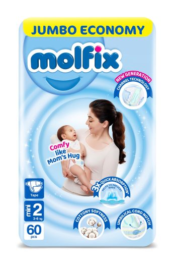 مولفيكس حفاضات رقم 2 60 قطعة - Molfix Diapers Size 2 60 Count