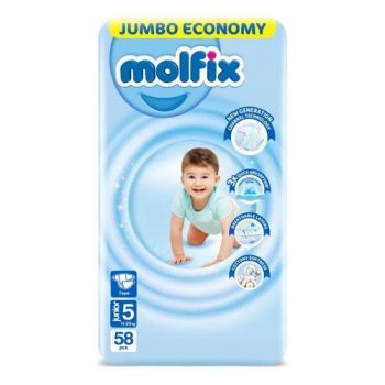مولفيكس حفاضات رقم 5 58 قطعة - Molfix Diapers Size 5 58 Count