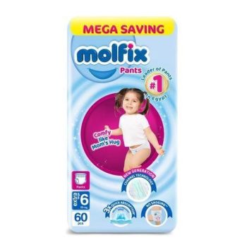 مولفيكس شورت حفاضات رقم 6 60 قطعة - Molfix Pants Diapers Size 6 60 Count