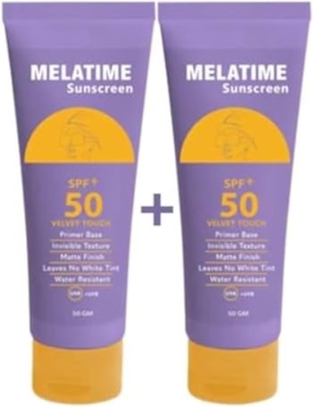 ميلا تايم صن سكرين 50 جم + 50 جم - MelaTime Sunscreen SPF 50 g + 50 g