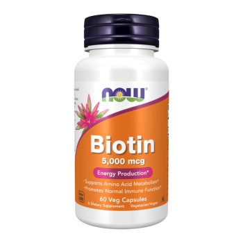 ناو سبيرولينا بيوتين مكمل غذائي 5000 ميكروغرام 60 كبسولة - Now Spirulina Biotin Dietary Supplement 5000 mcg 60 Capsules