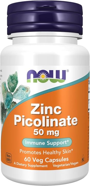 ناو سبيرولينا زنك بيكولينات مكمل غذائي 50 مجم 60 كبسولة - Now Spirulina Zinc Picolinate Dietary Supplement 50 mg 60 Capsules