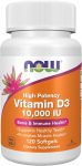 ناو سبيرولينا فيتامين د ثري مكمل غذائي 10000 وحدة 120 كبسولة - Now Spirulina Vitamin D3 Dietary Supplement 10000 IU 120 Capsules