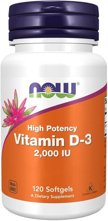 ناو سبيرولينا فيتامين د ثري مكمل غذائي 2000 وحدة 120 كبسولة - Now Spirulina Vitamin D3 Dietary Supplement 2000 IU 120 Capsules