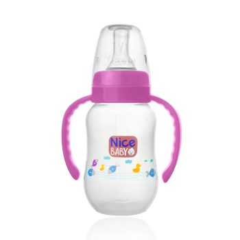 نايس بيبي ببرونة بيد روز 150 مل - Nice Baby Feeding Bottle With Handle Rose 150 ml