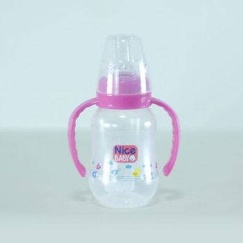 نايس بيبي ببرونة بيد روز 150 مل - Nice Baby Feeding Bottle With Handle Rose 150 ml