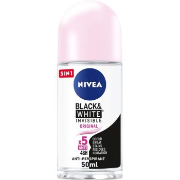 نيفيا رول أون حريمي بلاك اند وايت إنفيزيبل 50 مل - Nivea Roll On Women Black And White Invisible 50 ml