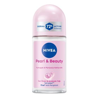نيفيا رول أون حريمي بيرلي اند بيوتي أبيض 50 مل - Nivea Roll On Women Pearl And Beauty White 50 ml